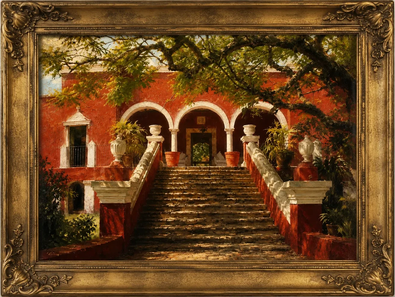 Framed painting of Hacienda San Pedro Chimay